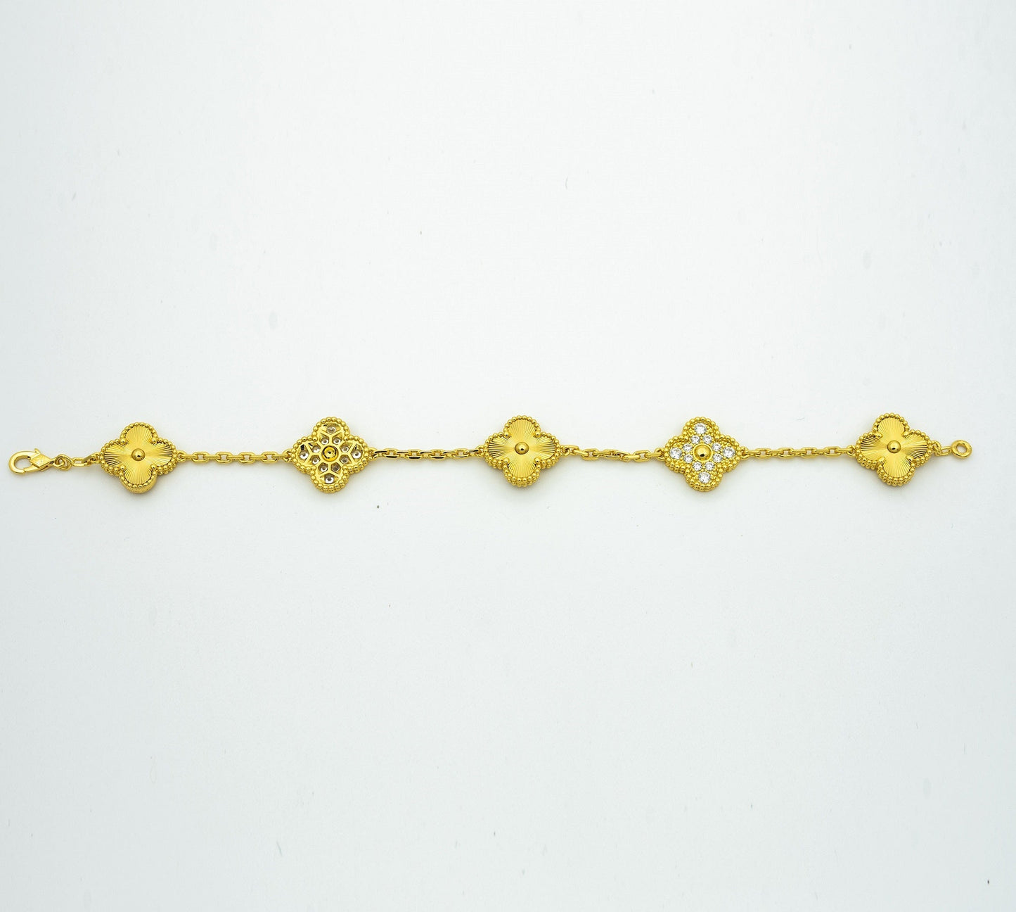 [kincade]CLOVER BRACELET 5 MOTIFS GOLD DIAMOND