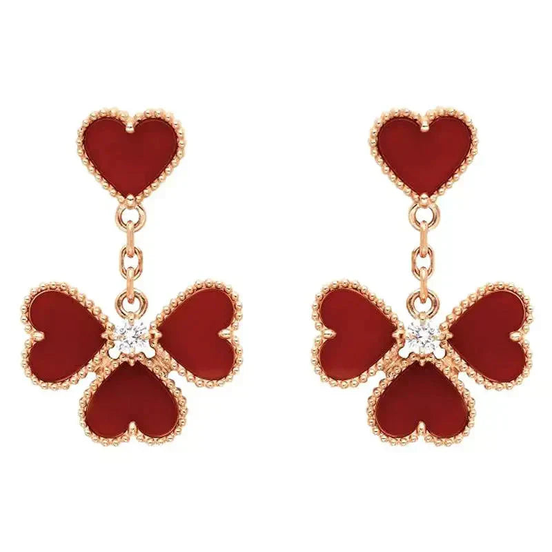 [kincade]SWEET CLOVER CARNELIAN EARRINGS