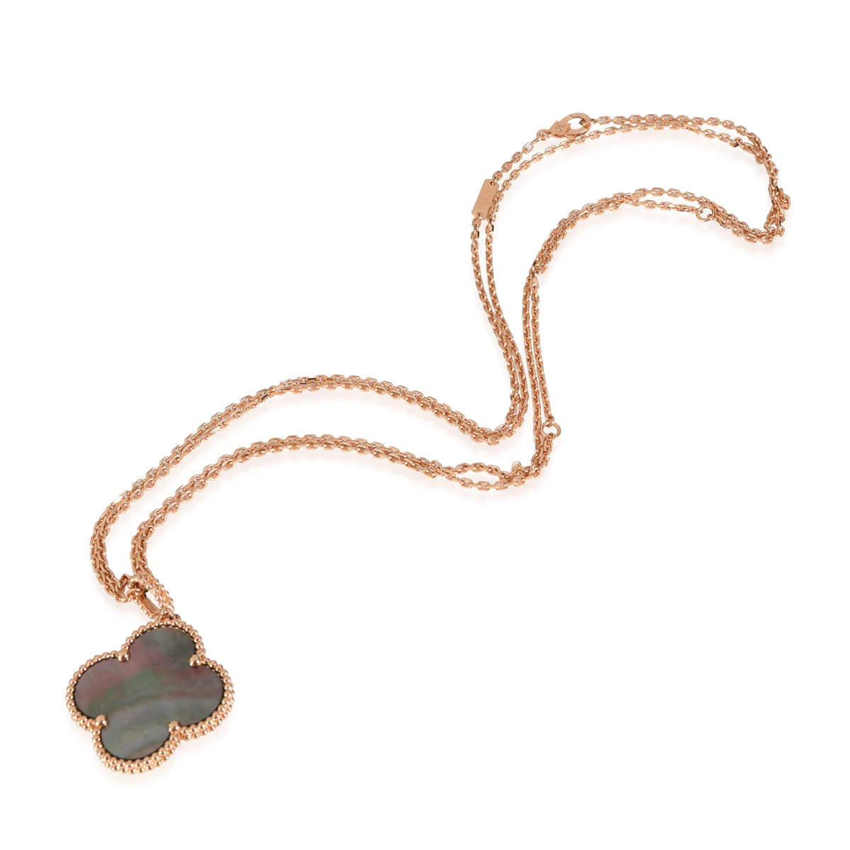 [kincade]CLOVER 25MM GOLD DARK MOP BIG CLOVER NECKLACE