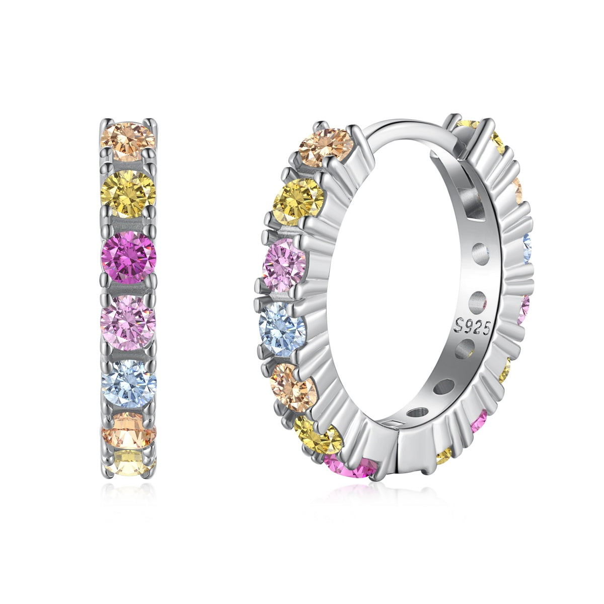 [kincade]Radiant Colorful Round Cut Earrings