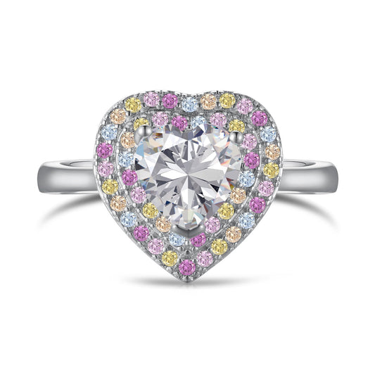 [kincade]Delicate Ebullient Heart Shape Wedding Ring