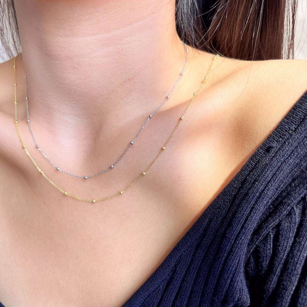 [kincade]Small Bead Clavicle Chain Simple Necklace