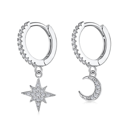 [kincade]Star and Moon Asymmetric Earrings