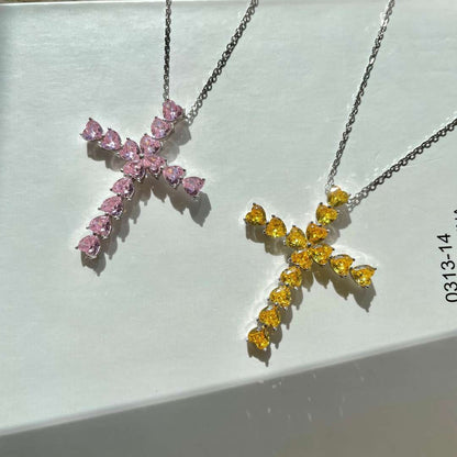 [kincade]Radiant Cross Shape Necklace