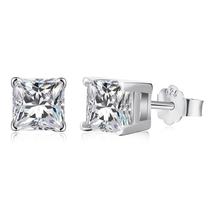 [kincade]1.0 Carat Radiant Princess Cut Wedding Earrings