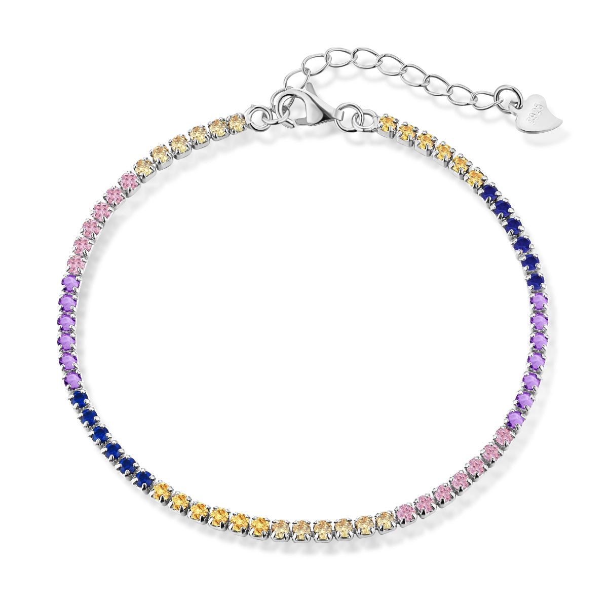 [kincade]Radiant Shinning Princess Cut Tennis Bracelet