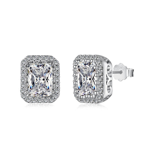 [kincade]1.0 Carat Luxurious Dainty Emerald Cut Daily Earrings