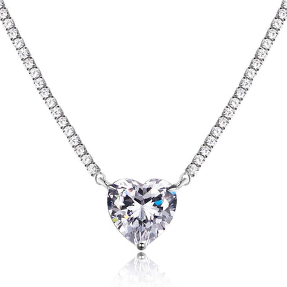 [kincade]8.0 Carat Versatile Colorful Sweet Heart-Shaped Tennis Necklace