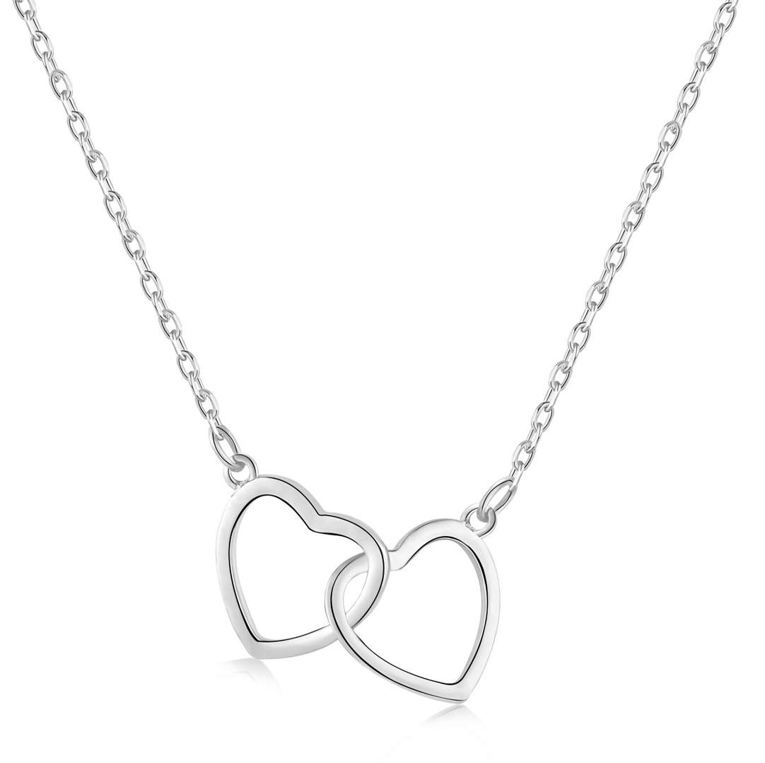 [kincade]Sterling Silver Love Double Ring Necklace