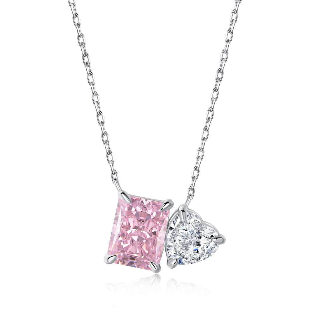 [kincade]Dazzling Square & Heart Shape Necklace