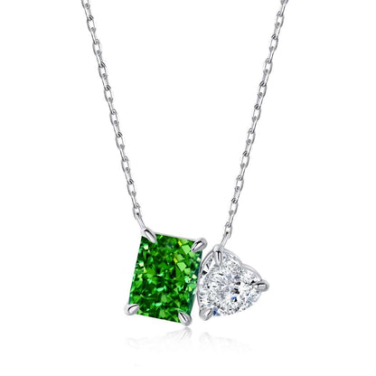 [kincade]Dazzling Square & Heart Shape Necklace