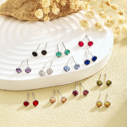 [kincade]Sparkling Colorful Round Shape Earrings