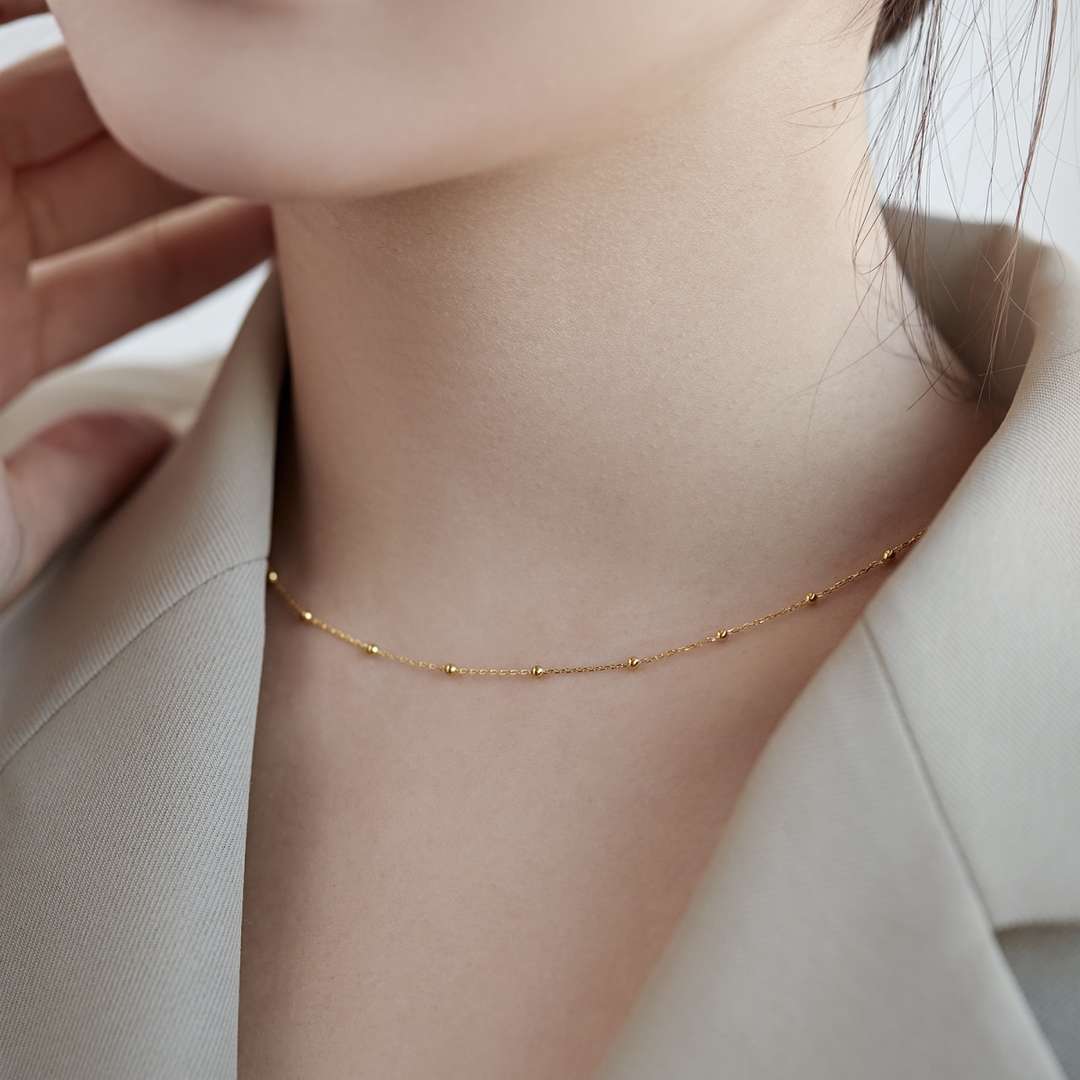 [kincade]Small Bead Clavicle Chain Simple Necklace