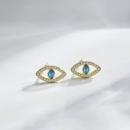 [kincade]Blue Devil Eyes Hollow Stud Earrings