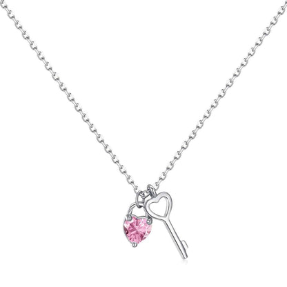 [kincade]Unique Heart Shape Key Pendent Necklace