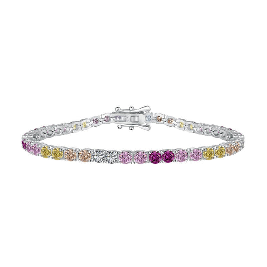 [kincade]Radiant Colorful Round Cut Tennis Bracelet