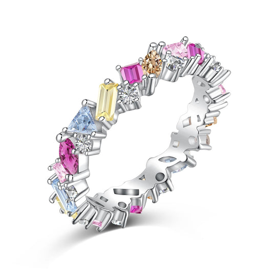 [kincade]Dazzling Polychromatic Multi cut Daily Ring