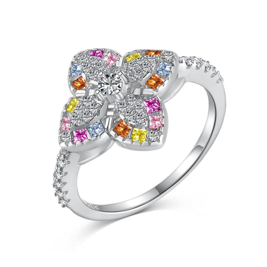 [kincade]Luxurious Colorful Flower Shape Banquet Ring