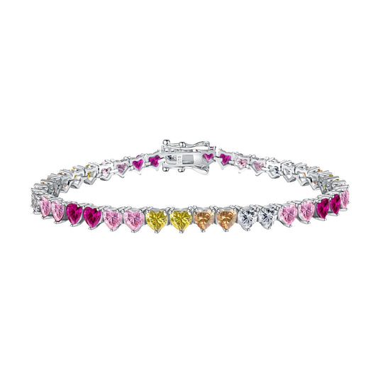 [kincade]Luxurious Colorful Romantic Heart Shape Lover Bracelet