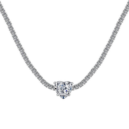 [kincade]2.0 Carat Sparkling Tennis Heart Cut Necklace