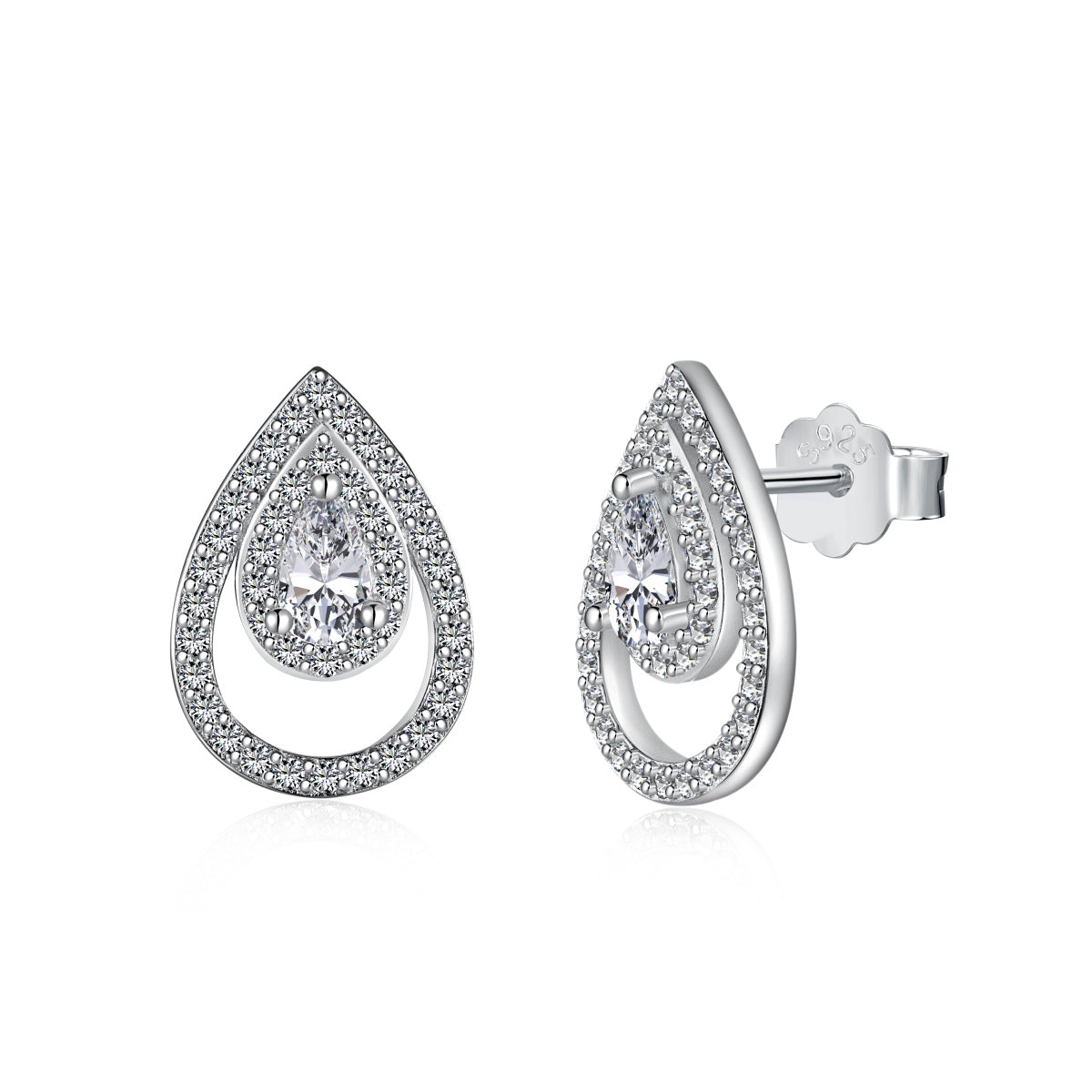 [kincade]Sparkling Delicate Water Drop Shape Daily Earrings