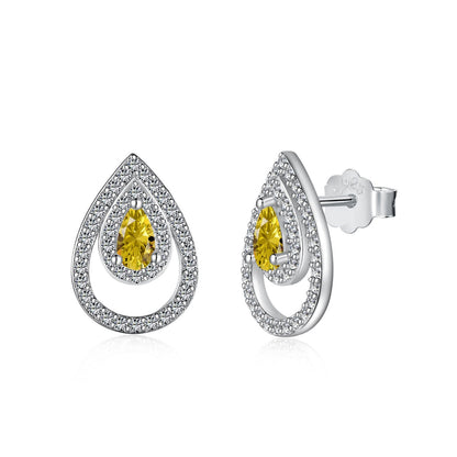 [kincade]Sparkling Delicate Water Drop Shape Daily Earrings