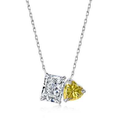 [kincade]Dazzling Square & Heart Shape Necklace