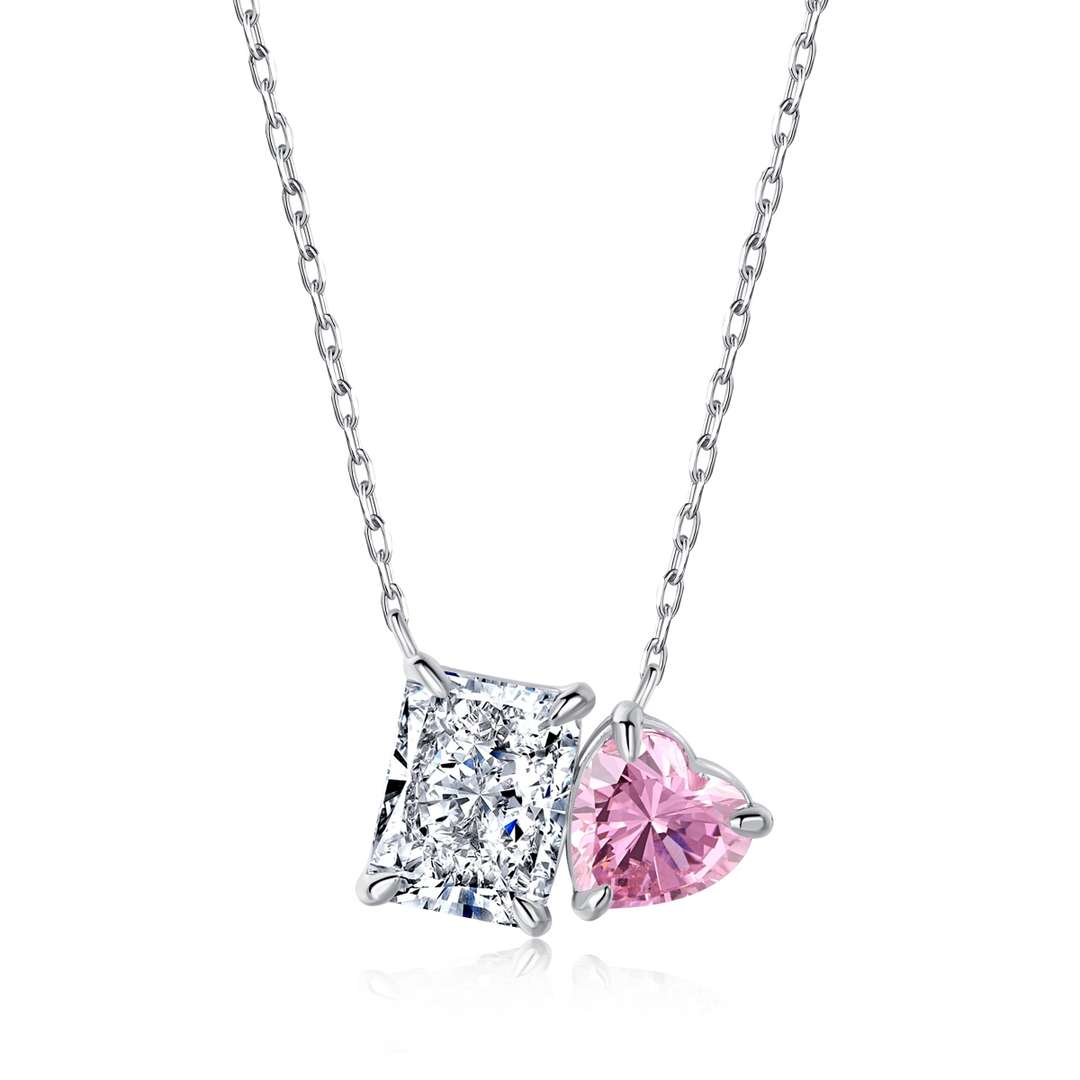 [kincade]Dazzling Square & Heart Shape Necklace