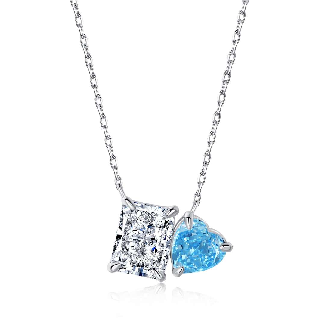 [kincade]Dazzling Square & Heart Shape Necklace