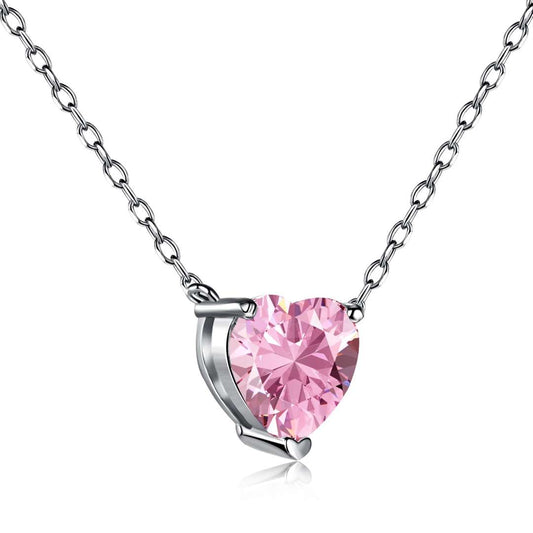 [kincade]Heart Shape Main Stone Pendant Collarbone Necklace