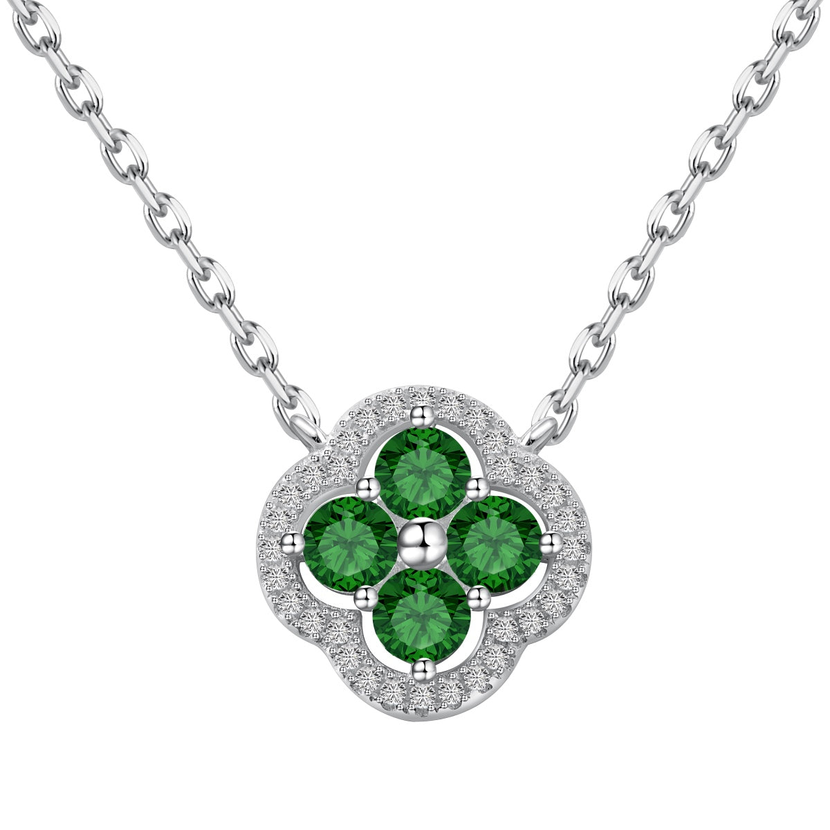 [kincade]Exquisite Necklace With Four-Leaf Clover Flower Design