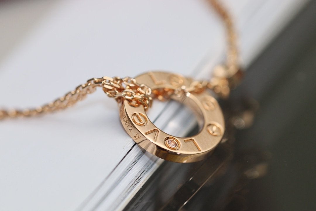 [kincade]LOVE NECKLACE ADJUSTABLE ROSE GOLD 2 DIAMOND