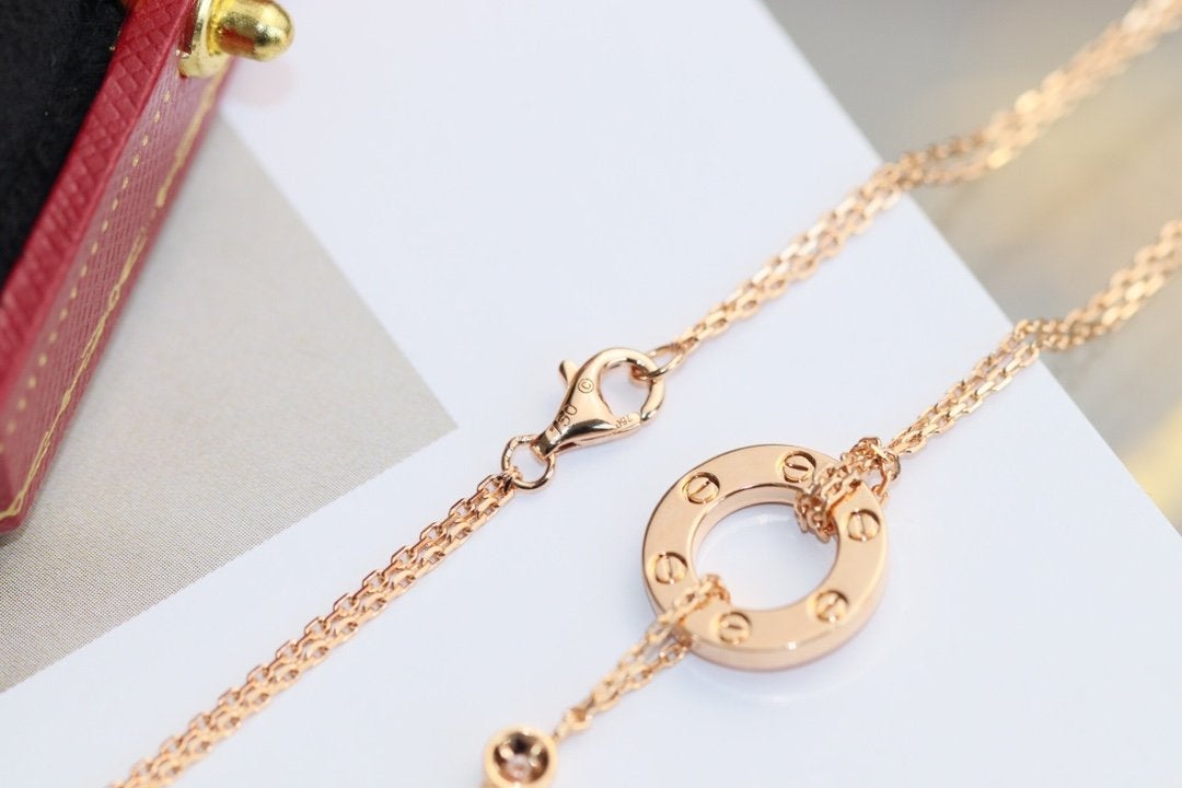 [kincade]LOVE NECKLACE ADJUSTABLE ROSE GOLD 2 DIAMOND