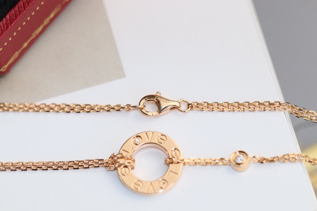 [kincade]LOVE NECKLACE ADJUSTABLE ROSE GOLD 2 DIAMOND