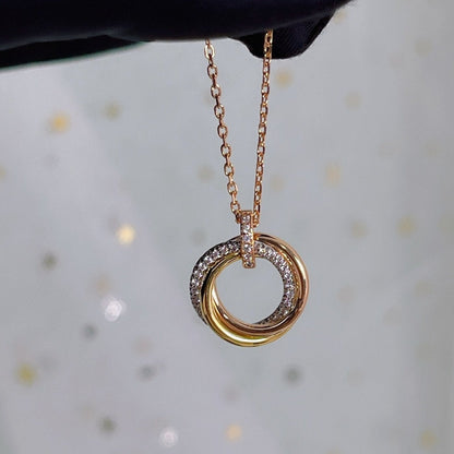 [kincade]TRINITY NECKLACE SILVER GOLD PINK GOLD DIAMONDS