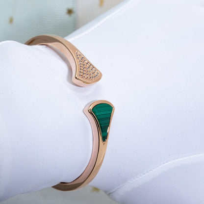 [kincade]DREAM BRACELET OPEN MALACHITE PINK GOLD