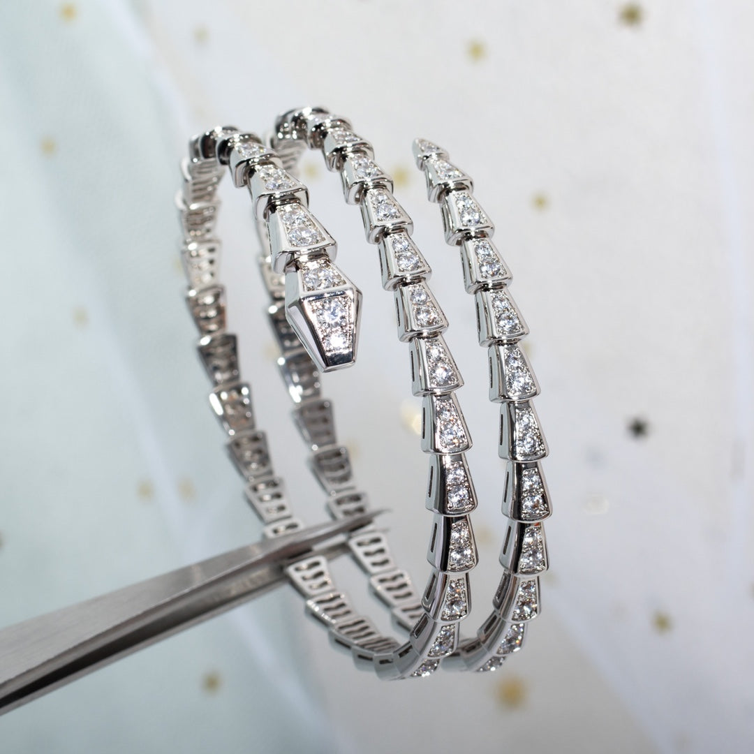 [kincade]SERPENTI BRACELET SILVER DIAMOND DOUBLE ROW