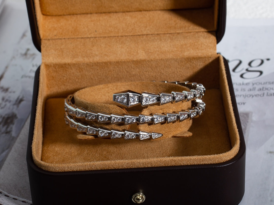 [kincade]SERPENTI BRACELET SILVER DIAMOND DOUBLE ROW