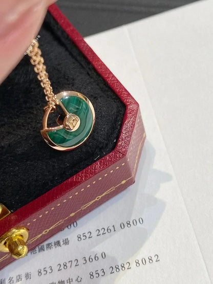 [kincade]AMULETTE ROSE GOLD MALACHITE NECKLACE