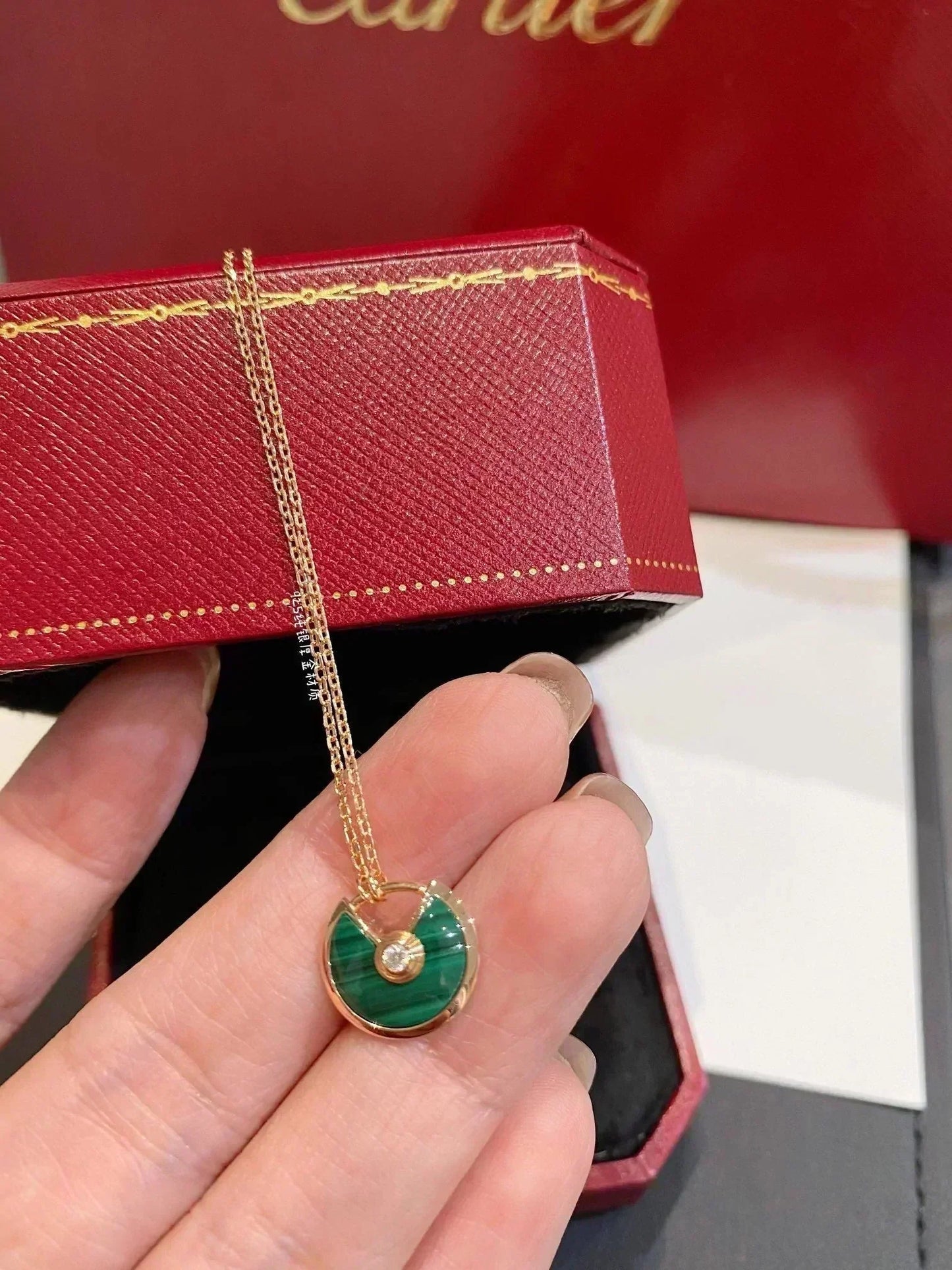 [kincade]AMULETTE ROSE GOLD MALACHITE NECKLACE