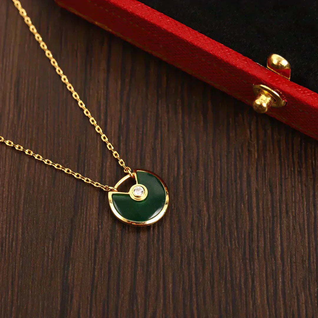 [kincade]AMULETTE GOLD MALACHITE NECKLACE