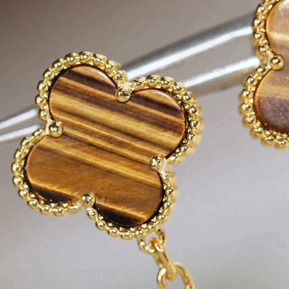 [kincade]CLOVER  2 MOTIF  TIGER EYE CARNELIAN EARRINGS