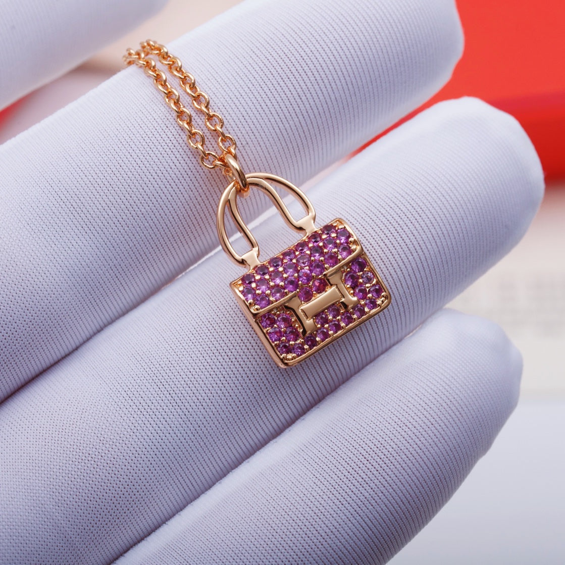 [kincade]CONSTANCE PEDANT PURPLE DIAMOND NECKLACE