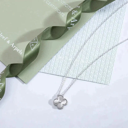 [kincade]CLOVER  15MM DIAMOND LASER NECKLACE SILVER