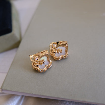 [kincade]LUCKY PINK GOLD WHITE MOP EARRINGS