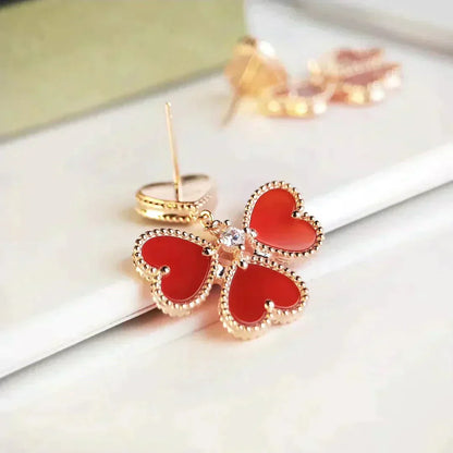 [kincade]SWEET CLOVER CARNELIAN EARRINGS