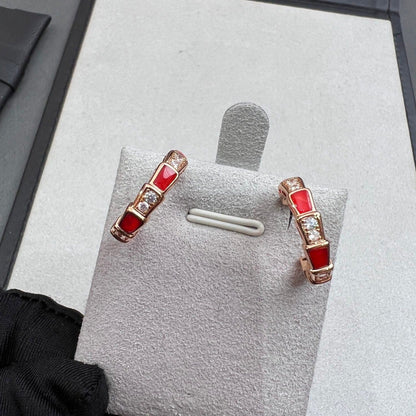 [kincade]SERPENTI CARNELIAN PINK GOLD EARRINGS