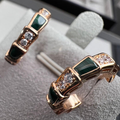 [kincade]SERPENTI MALACHITE PINK GOLD EARRINGS