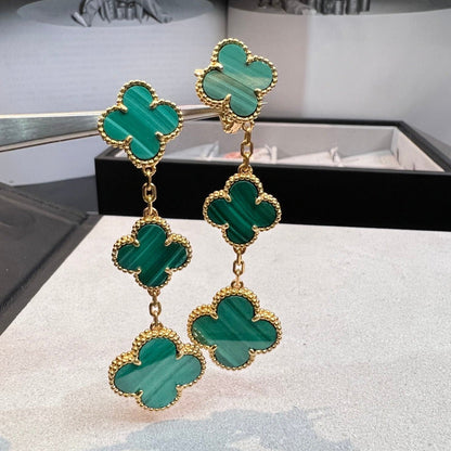 [kincade]CLOVER MALACHITE 3 MOTIFS GOLD