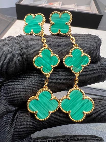 [kincade]CLOVER MALACHITE 3 MOTIFS GOLD